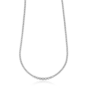 Collier de tennis de la collection Hemsleys avec lunette graduée en diamant rond 14K