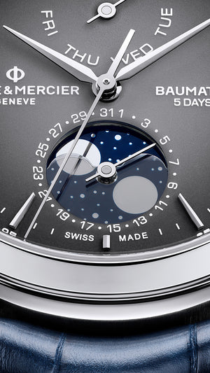 Baume Et Mercier Clifton Baumatic Day Date Phase de lune automatique (cadran gris / 42mm)