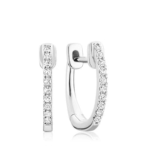 Boucles d'oreilles de la collection Hemsleys en diamant 14k avec mini cerceau Huggy