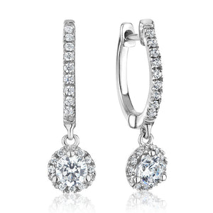 Collection Hemsleys Boucles d'oreilles de la collection Hemsleys avec halo de martini en diamant rond 14k