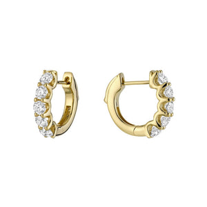 Collection Hemsleys Boucles d'oreilles en forme de U avec diamants de 14 carats