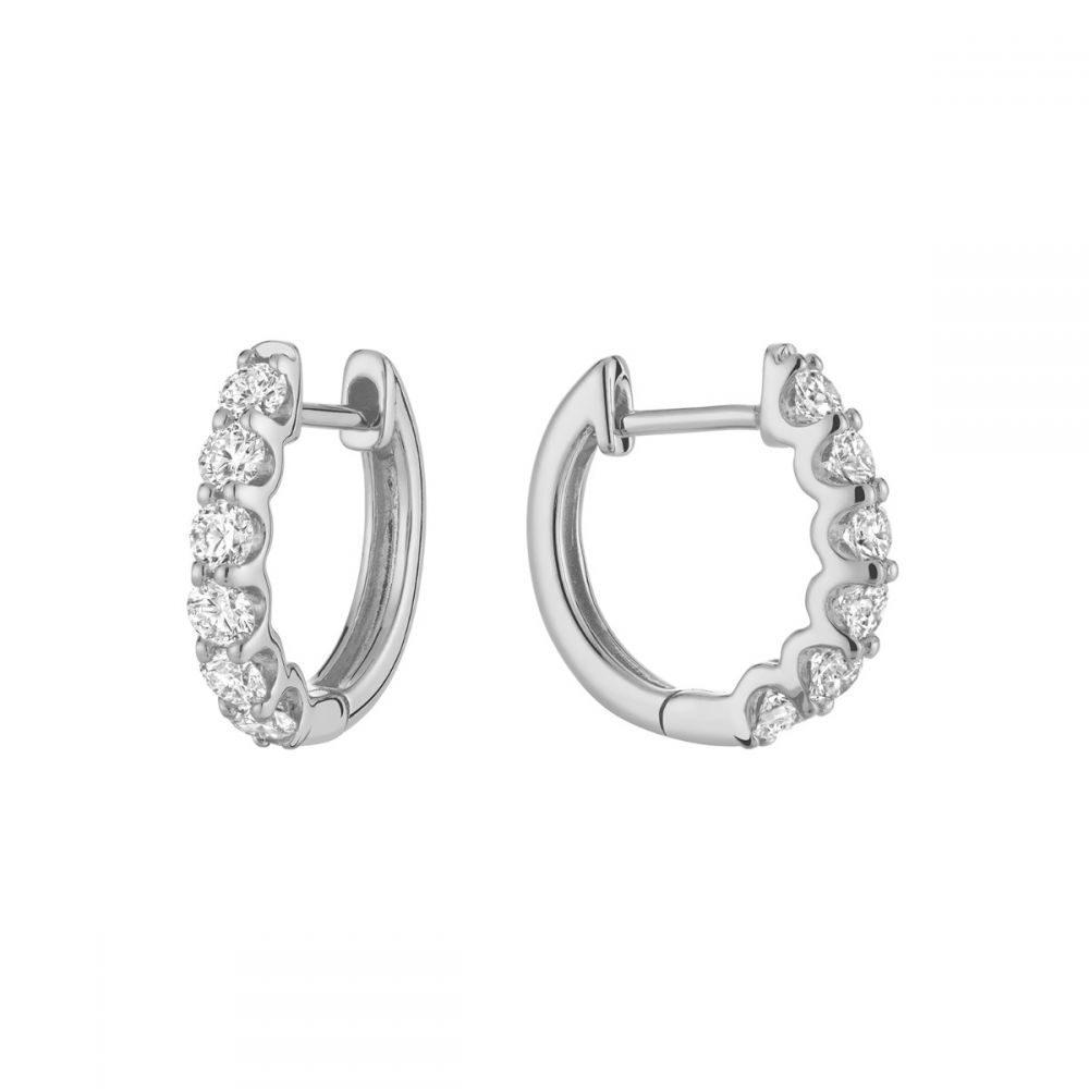 Collection Hemsleys Boucles d'oreilles en forme de U avec diamants de 14 carats