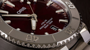 Oris Aquis Date Automatic REF#73377304158-0782405PEB (Cherry Dial / 43.5mm)