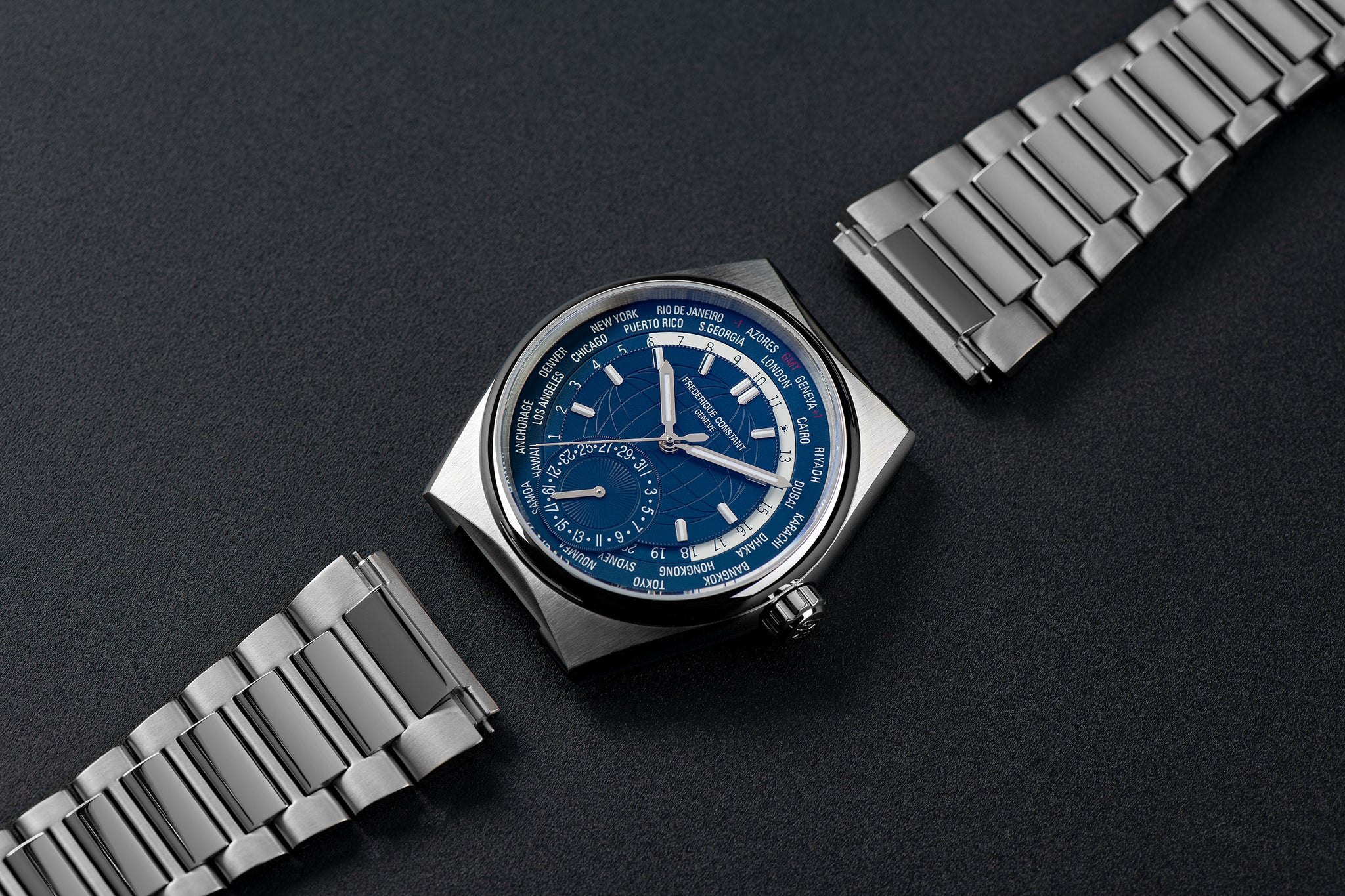 Frederique Constant Highlife Worldtimer Manufacture Automatic (Blue Dial / 41mm)