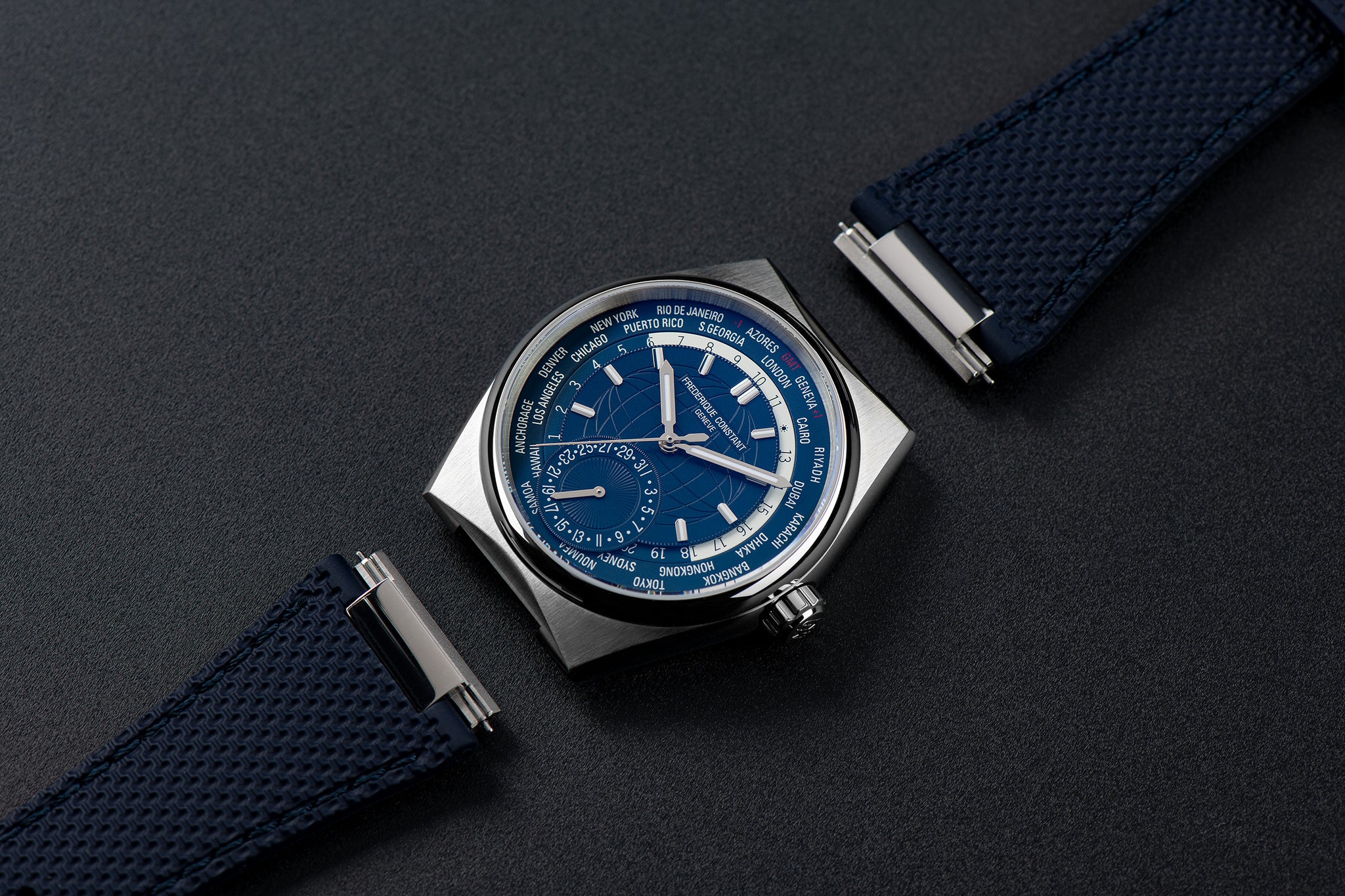 Frederique Constant Highlife Worldtimer Manufacture Automatic (Blue Dial / 41mm)