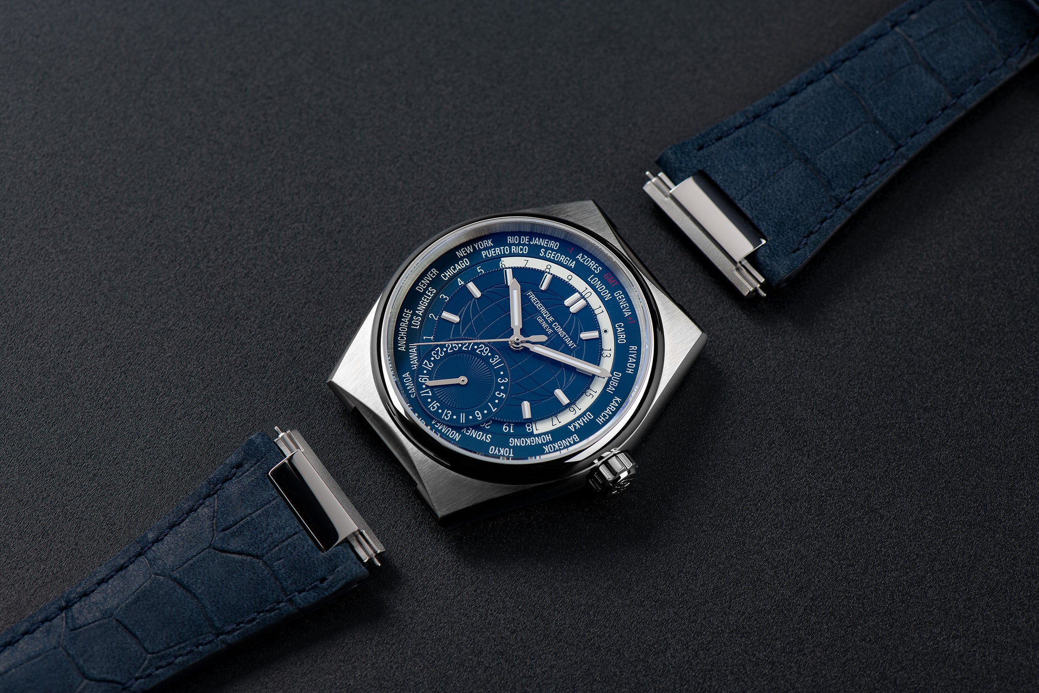 Frederique Constant Highlife Worldtimer Manufacture Automatic (Blue Dial / 41mm)