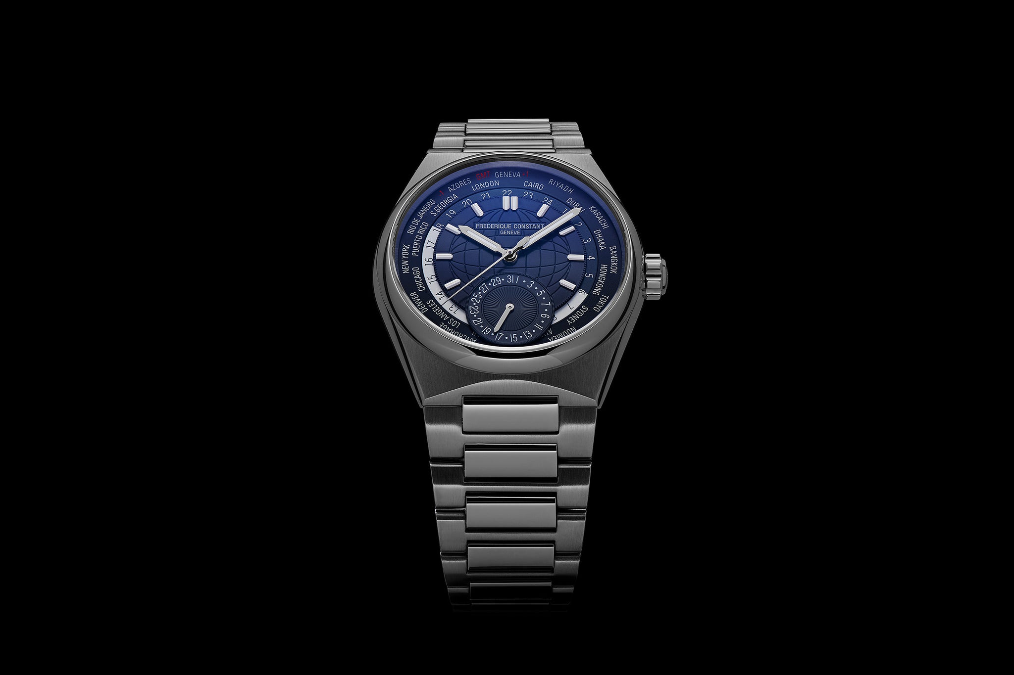 Frederique Constant Highlife Worldtimer Manufacture Automatic (Blue Dial / 41mm)