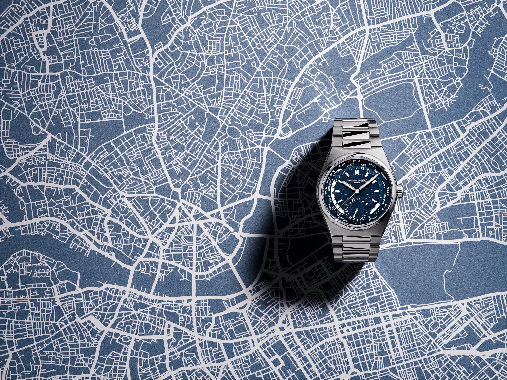 Frederique Constant Highlife Worldtimer Manufacture Automatic (Blue Dial / 41mm)