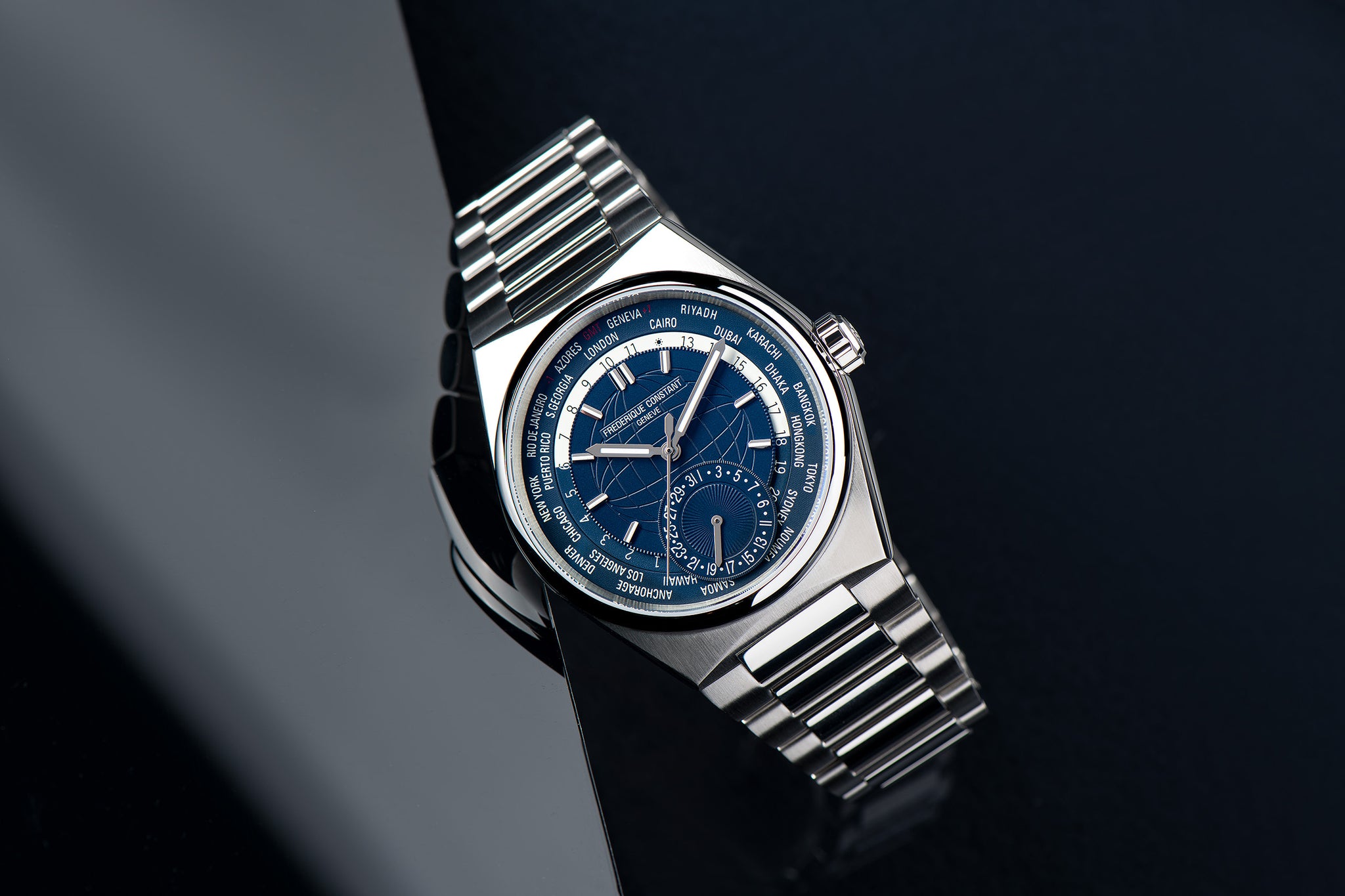 Frederique Constant Highlife Worldtimer Manufacture Automatic (Blue Dial / 41mm)