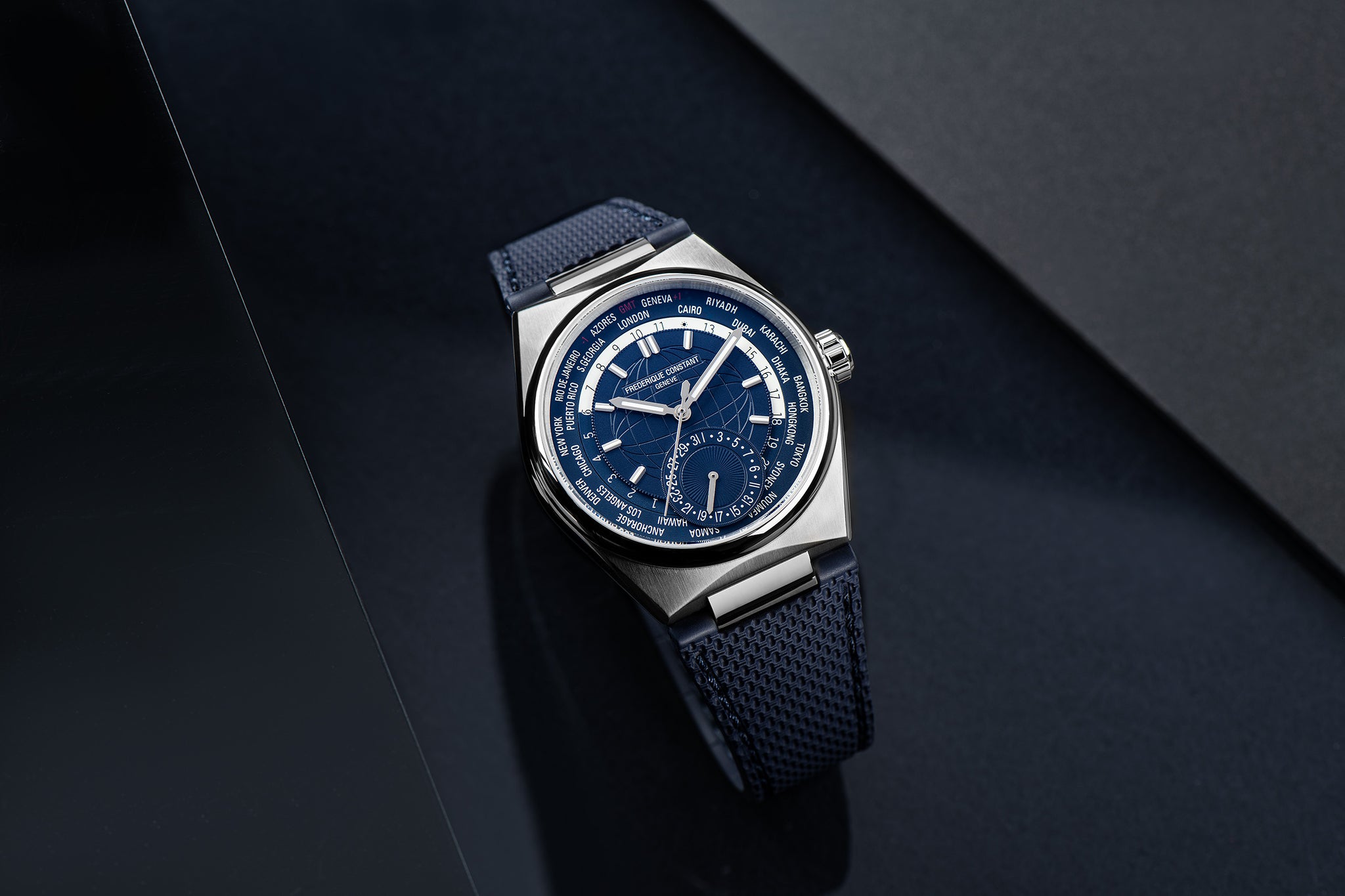 Frederique Constant Highlife Worldtimer Manufacture Automatic (Blue Dial / 41mm)