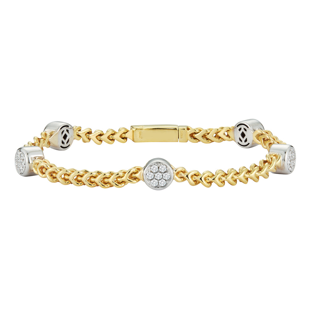 Collection Hemsleys - Bracelet en diamant 14K à cinq maillons et chaîne