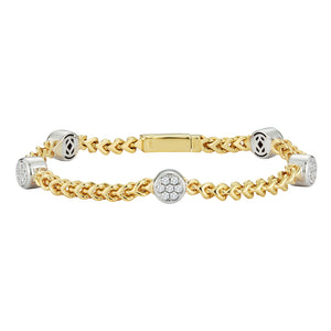 Collection Hemsleys - Bracelet en diamant 14K à cinq maillons et chaîne