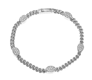 Collection Hemsleys 14K Diamond Five Oval Station & Chain Link Bracelet
