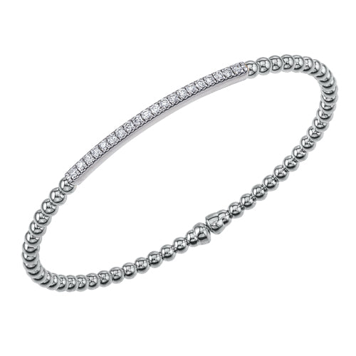 Bracelet Hemsleys Collection 18K avec barre de diamant perlée
