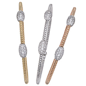 Collection Hemsleys - Bracelet en diamant 18 carats à double station de forme ovale
