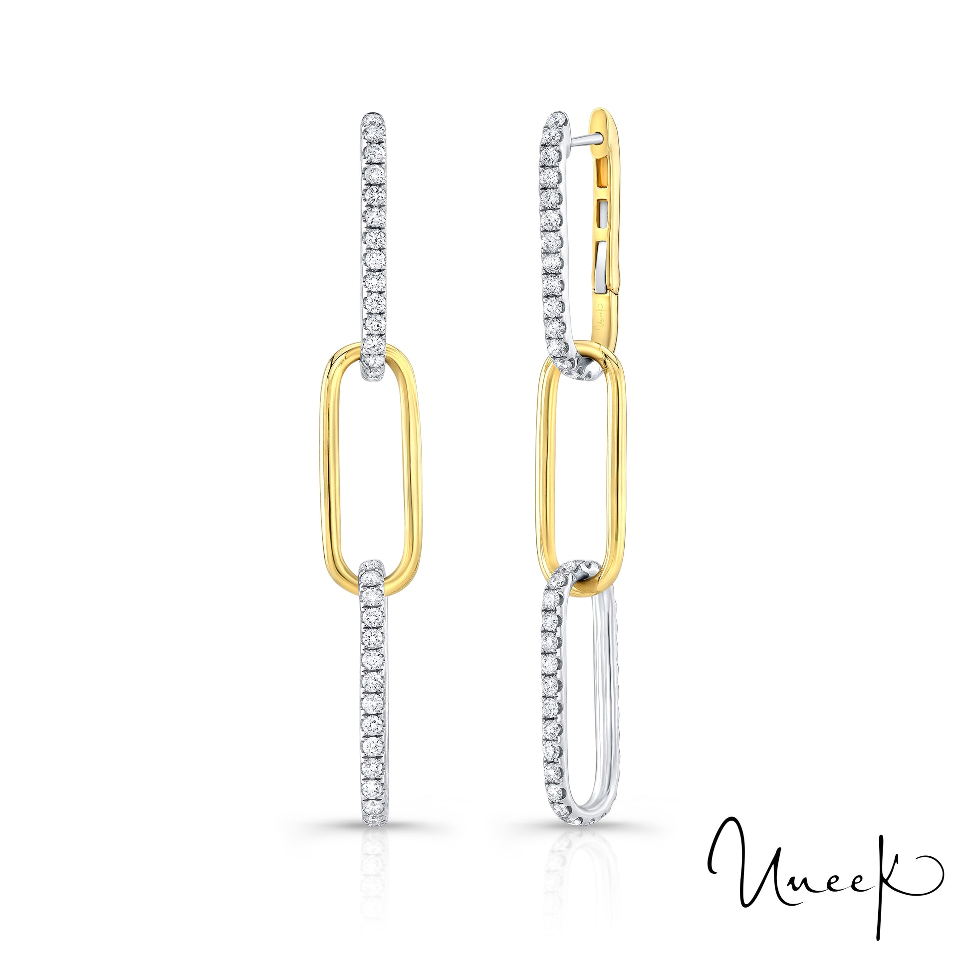 Pendants d'oreilles Uneek 18K Legacy Diamond Paperclip