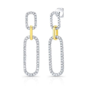 Pendants d'oreilles Uneek 18K Legacy Diamond Paperclip Small/Large