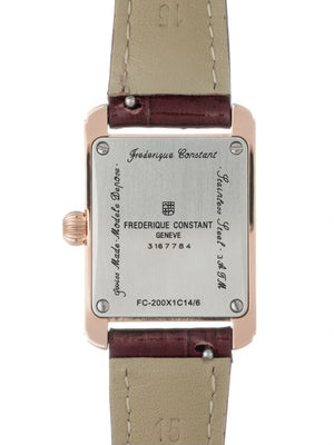 Quartz Frédérique Constant Classics Carrée Dames (cadran argent / rose)