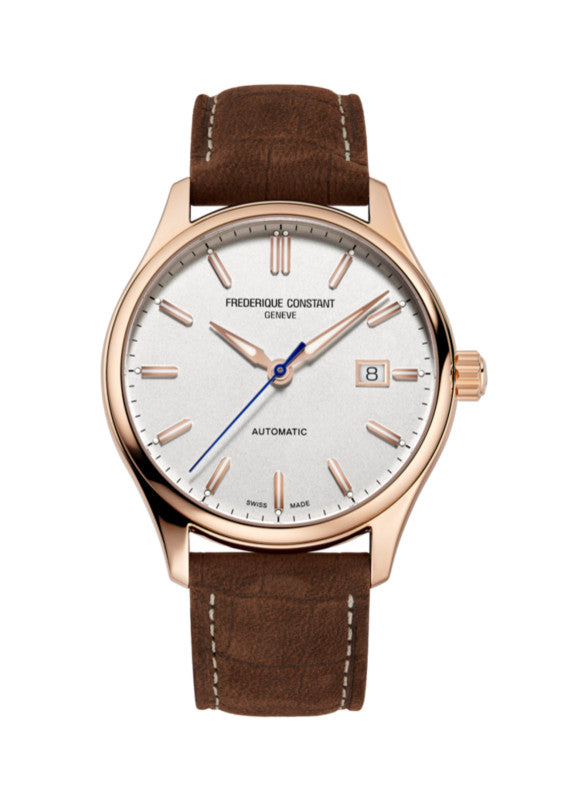 Frederique Constant Classics Index Automatic (Cadran argenté / 40mm / Boîtier plaqué or rose)