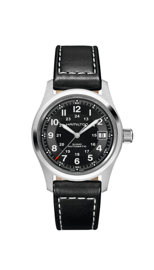 Hamilton Khaki Field Auto (cadran noir / 38mm / cuir noir)