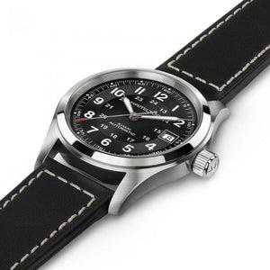 Hamilton Khaki Field Auto (cadran noir / 38mm / cuir noir)