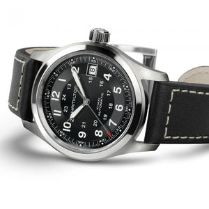 Hamilton Khaki Field Auto (cadran noir / 38mm / cuir noir)