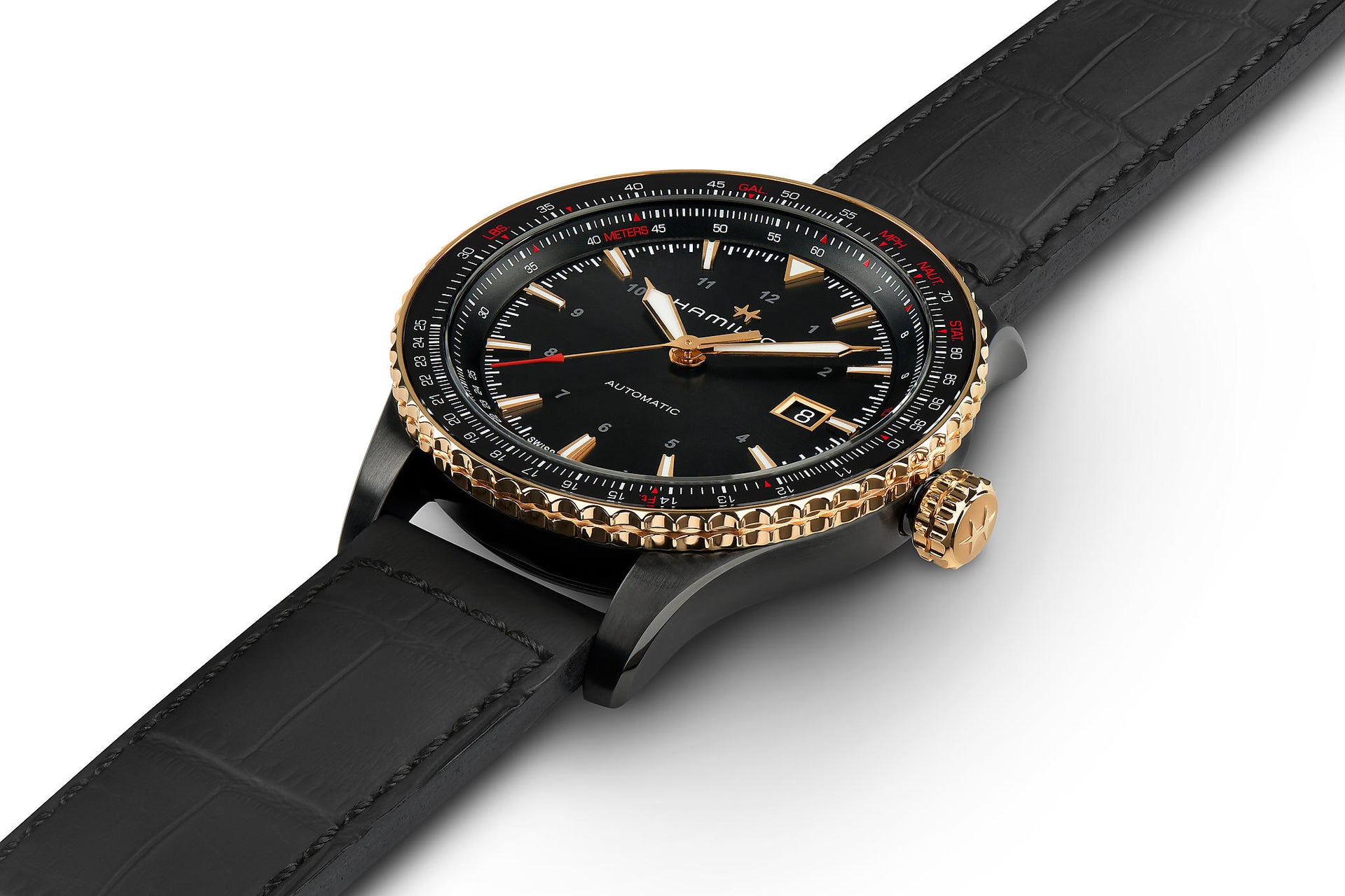 Hamilton Khaki Aviation Converter Auto (cadran noir / 42mm / accents roses)