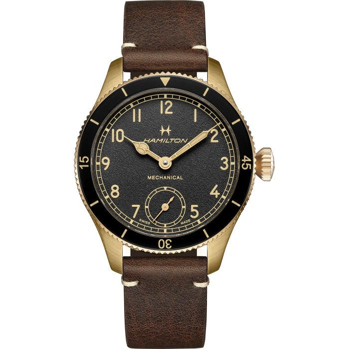 Hamilton Khaki Aviation Pioneer Mechanical (cadran noir / 43mm / boîtier bronze)