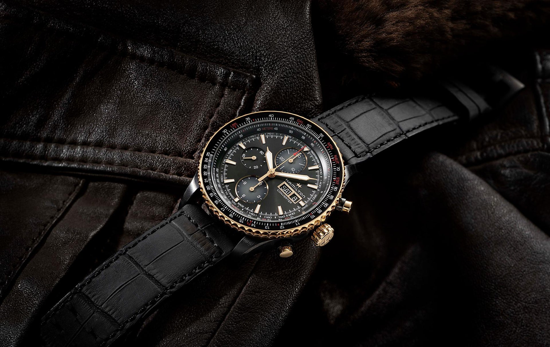 Hamilton Khaki Aviation Converter Auto Chrono (cadran noir / 44mm / boîtier noir)