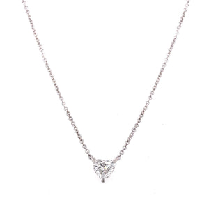 Hemsleys Collection 18K - Collier solitaire en forme de cœur avec diamants