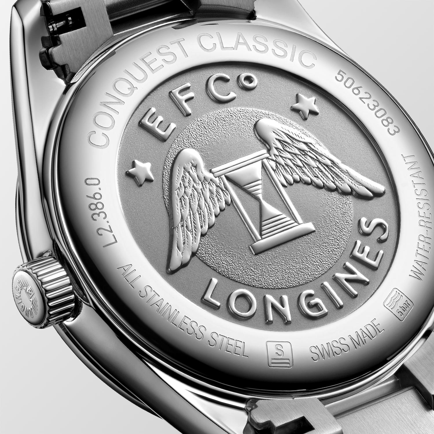 Longines Conquest Classic Quartz (cadran argenté / 34 mm / lunette en diamant)