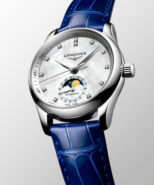 Longines Master Collection Moonphase Automatic (Cadran blanc MOP / 34mm / Indices diamant)