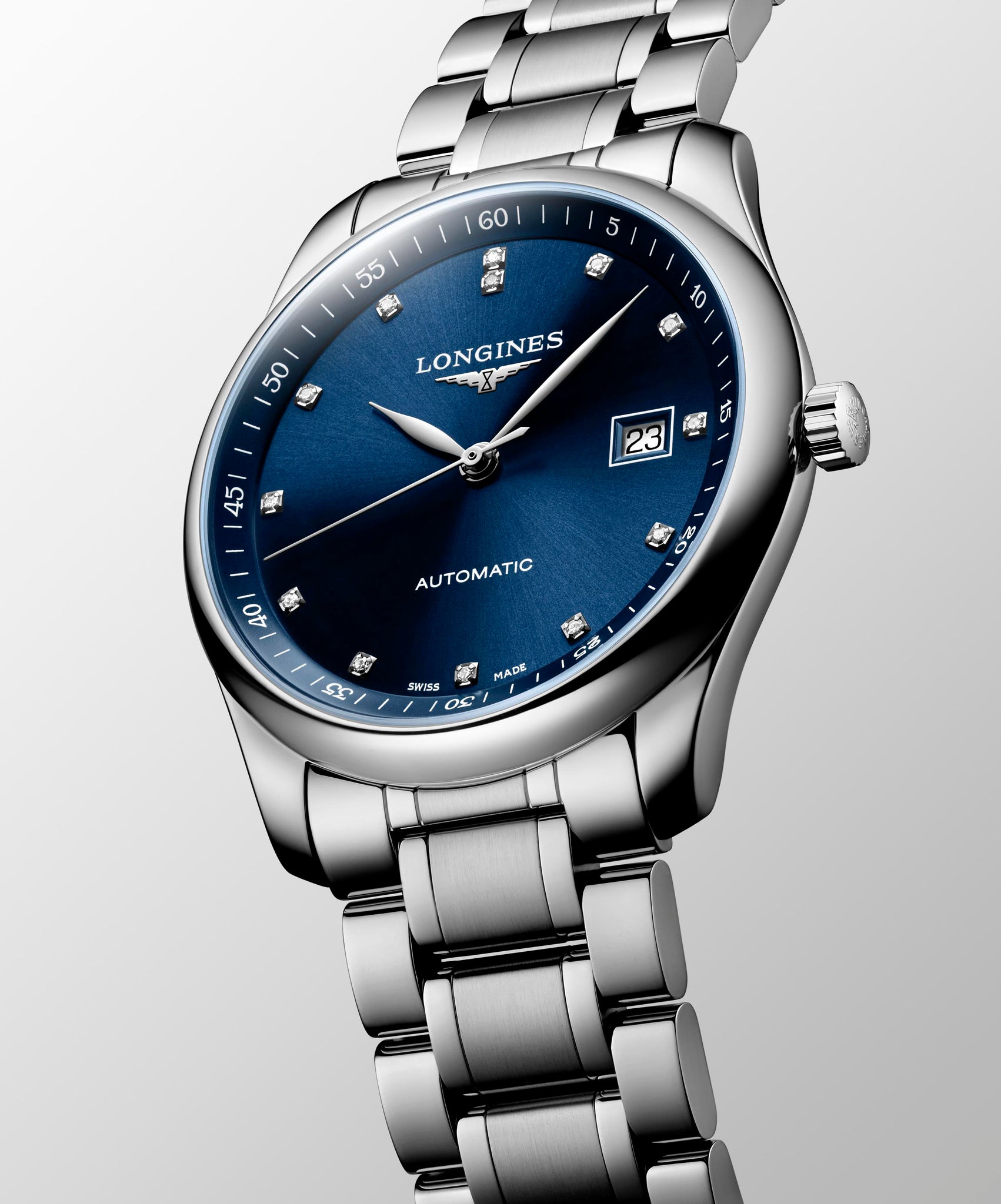 Longines Master Collection Automatic (Cadran bleu / 40mm / Accents de diamant)