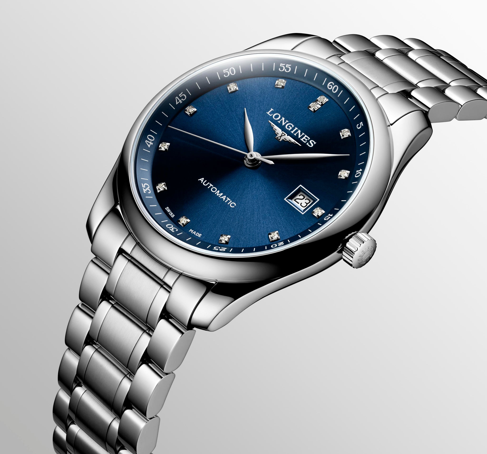 Longines Master Collection Automatic (Cadran bleu / 40mm / Accents de diamant)