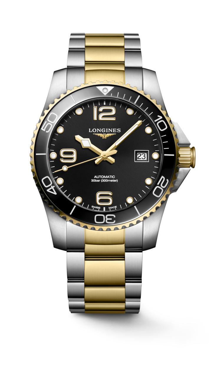 Longines HydroConquest Automatic (Cadran noir / 41mm / Jaune bicolore)