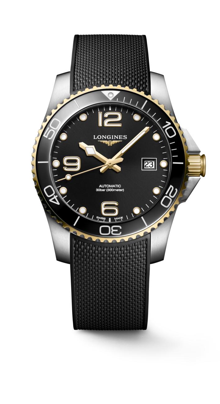 Longines HydroConquest Automatic (Cadran noir / 41mm / Jaune bicolore)