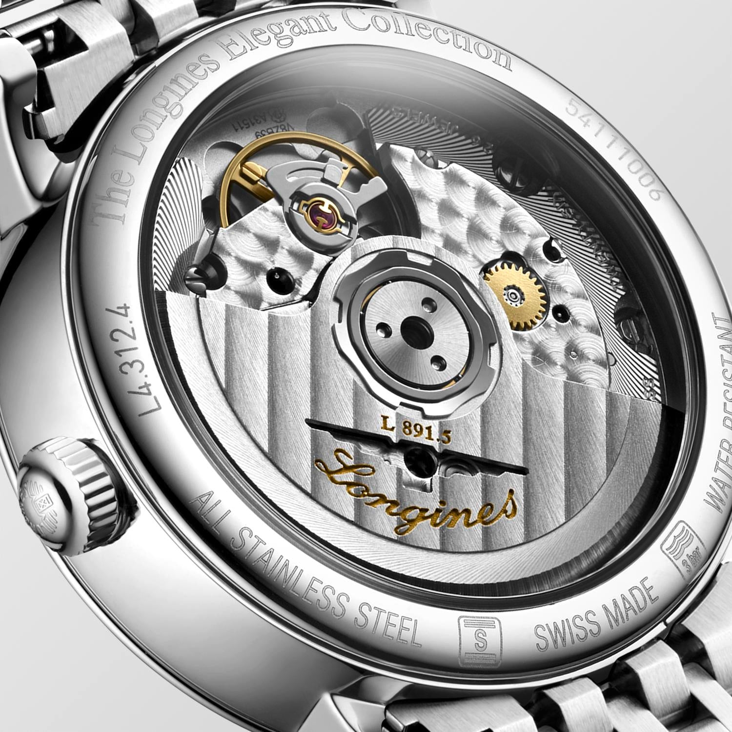 Longines Elegant Automatic (Cadran blanc MOP / 34mm / Index diamant)