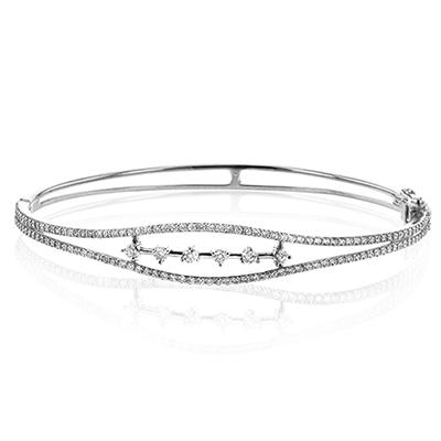 Simon G 18K Deco Open Diamond Bangle