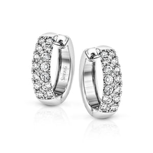 Boucles d'oreilles Simon G 18K Pave Diamond Hoop