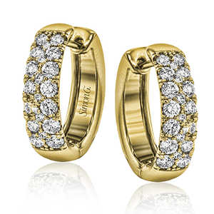 Boucles d'oreilles Simon G 18K Pave Diamond Hoop