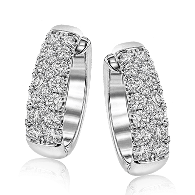 Boucles d'oreilles Simon G 18K Pave Diamond Hoop