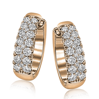 Boucles d'oreilles Simon G 18K Pave Diamond Hoop