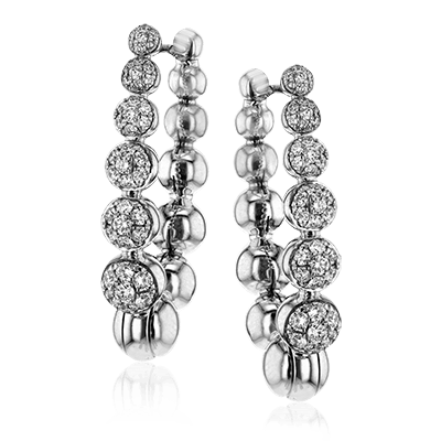 Boucles d'oreilles Simon G 18K Diamond Ball Hoop