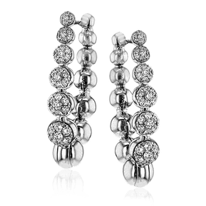 Boucles d'oreilles Simon G 18K Diamond Ball Hoop