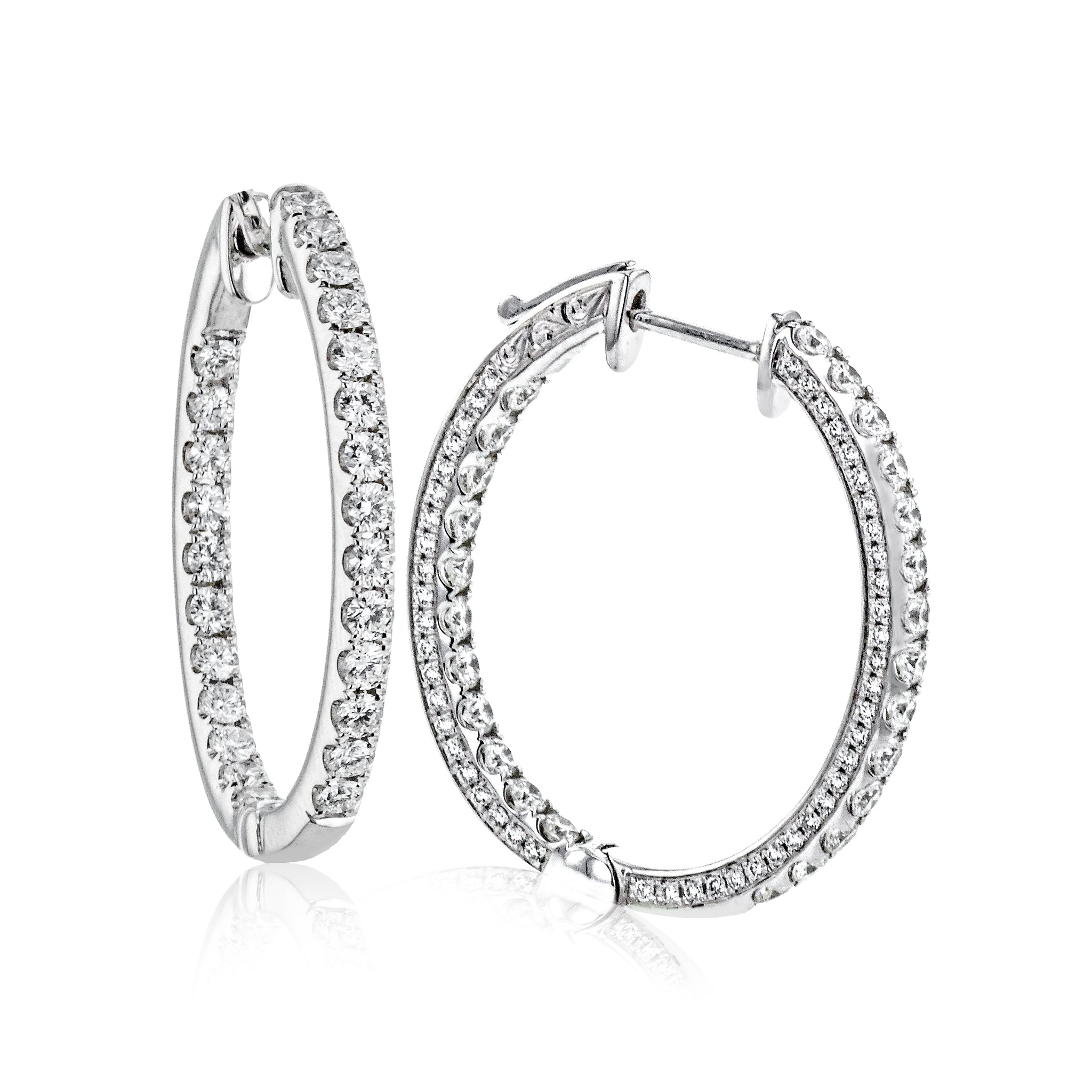 Simon G - Boucles d'oreilles en forme d'anneau avec diamants en 18K