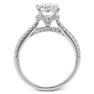Bague de fiançailles en diamant ovale Simon G 18K avec un halo caché