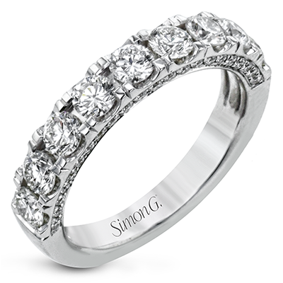 Bague d'anniversaire en diamant Simon G 18K avec galerie de diamants