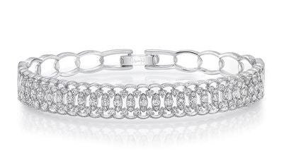 Bracelet anglais en dentelle ouverte de 18 carats avec diamants Uneek