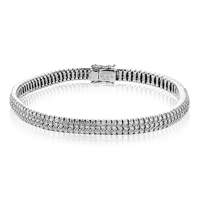 Bracelet de tennis Simon G 18K à trois rangées de diamants