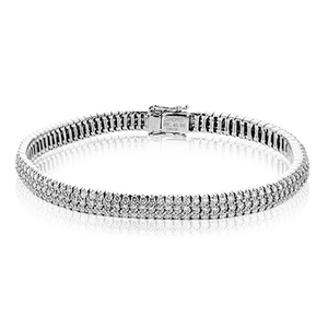 Bracelet de tennis Simon G 18K à trois rangées de diamants